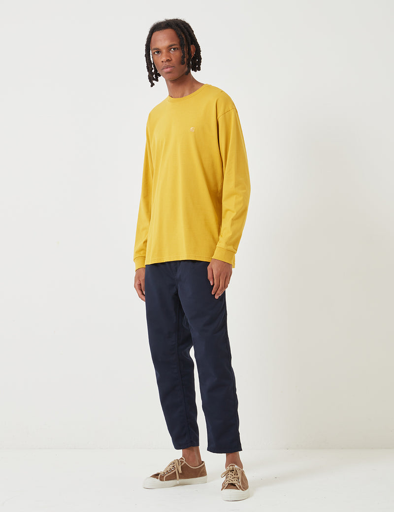 カーハート-WIPチェイス長袖Tシャツ-コルザイエロー