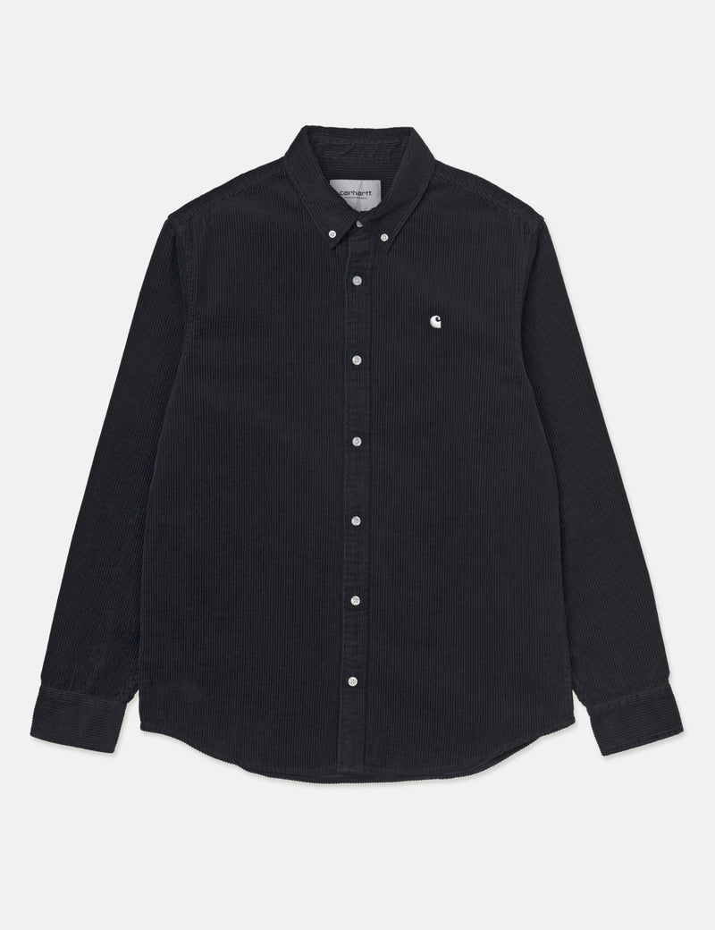 Carhartt-WIP Madison Cord Shirt - Dark Navy Blue / White
