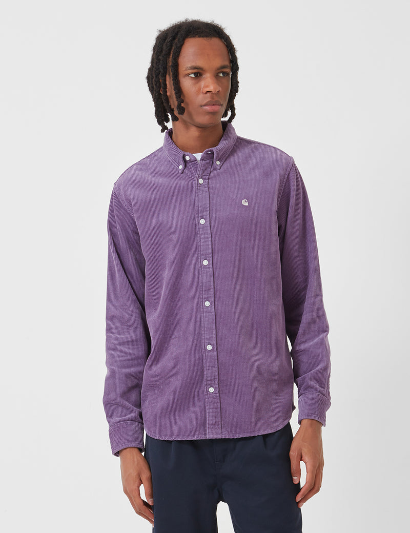 Carhartt-WIP Madison Cord-Hemd - Dusty Mauve / Cinder