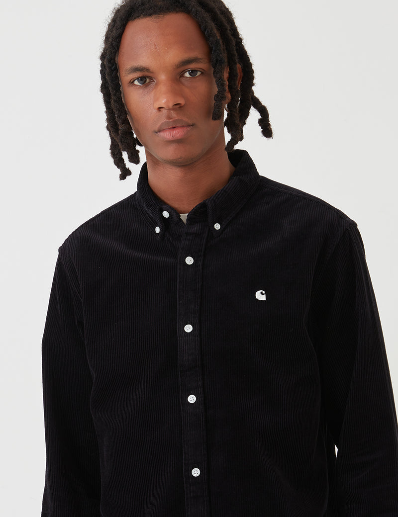 Carhartt-WIP Madison Cord Shirt - Black / White