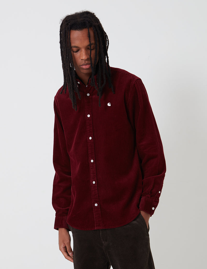 Carhartt-WIP Madison Cord Shirt - Bordeaux/Wax