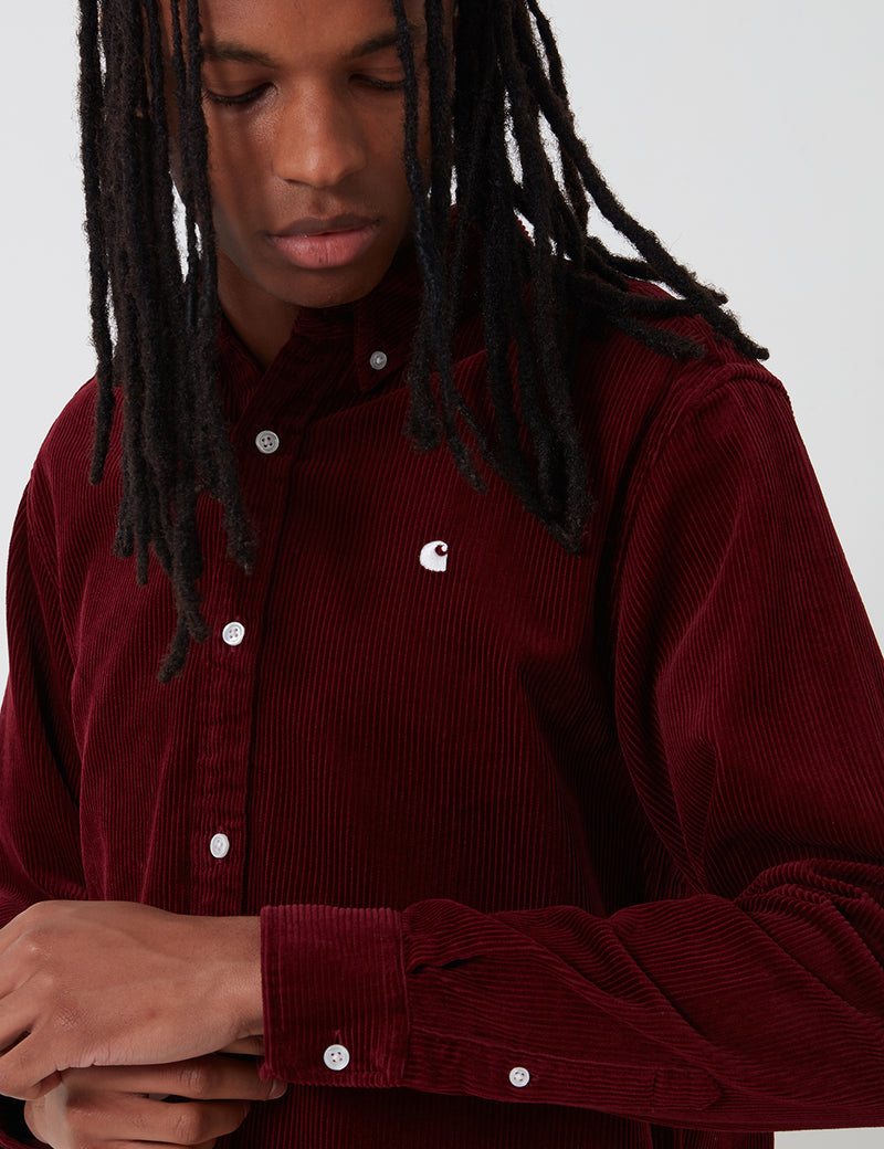Carhartt-WIP Madison Cord Shirt - Bordeaux/Wax