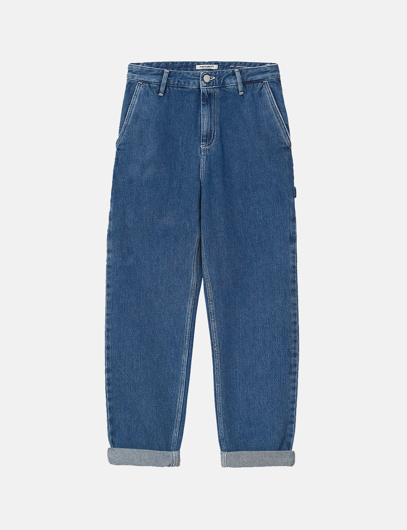 レディースCarhartt-WIPピアスデニムパンツ（ストーンウォッシュ）-ブルー