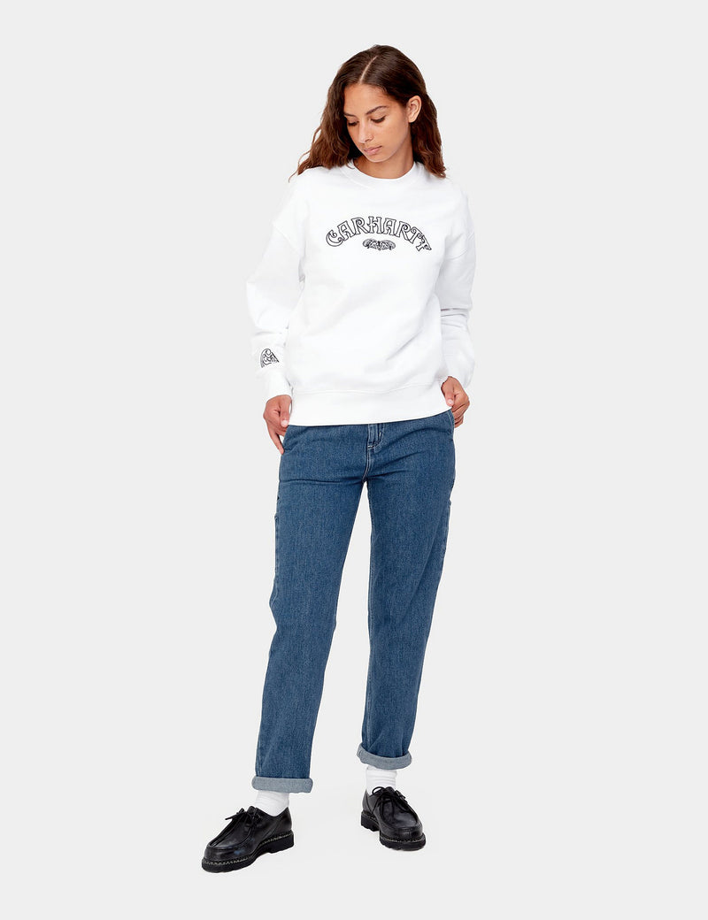 レディースCarhartt-WIPピアスデニムパンツ（ストーンウォッシュ）-ブルー
