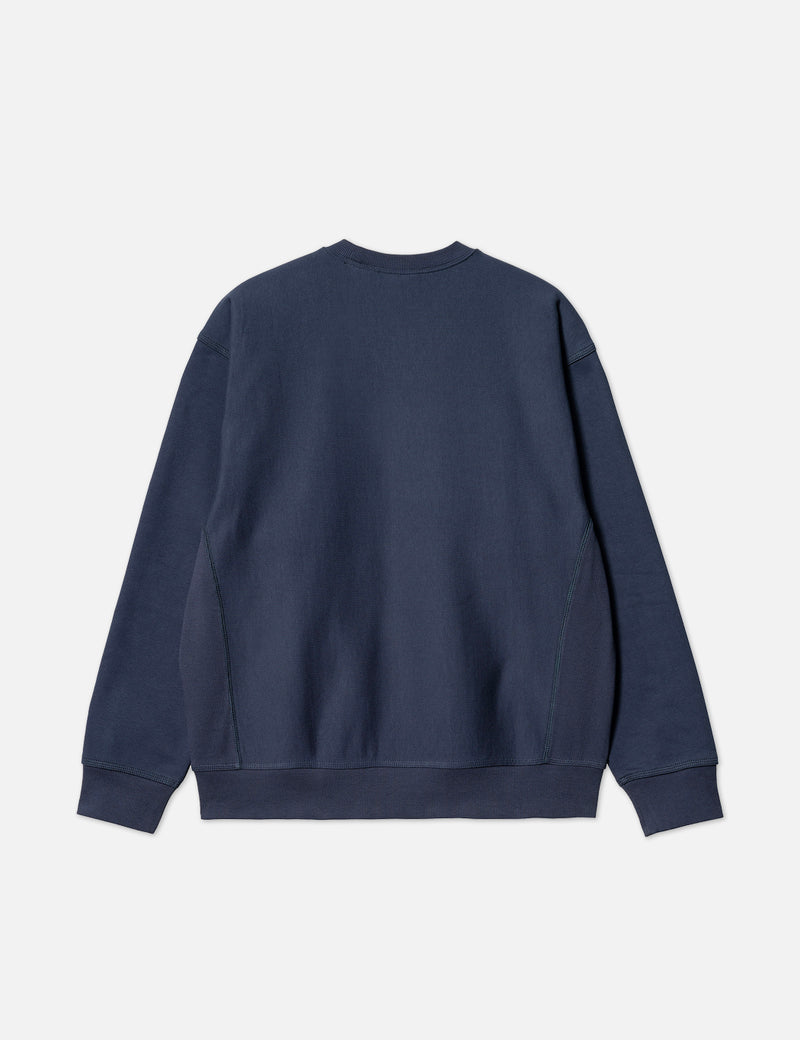 Carhartt-WIPアメリカンスクリプトスウェットシャツ-エンジアンブルー