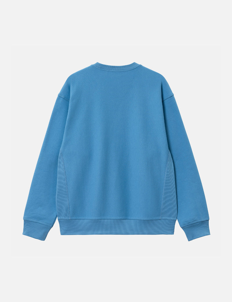 Carhartt-WIP American Script Sweatshirt - Piscine Blue