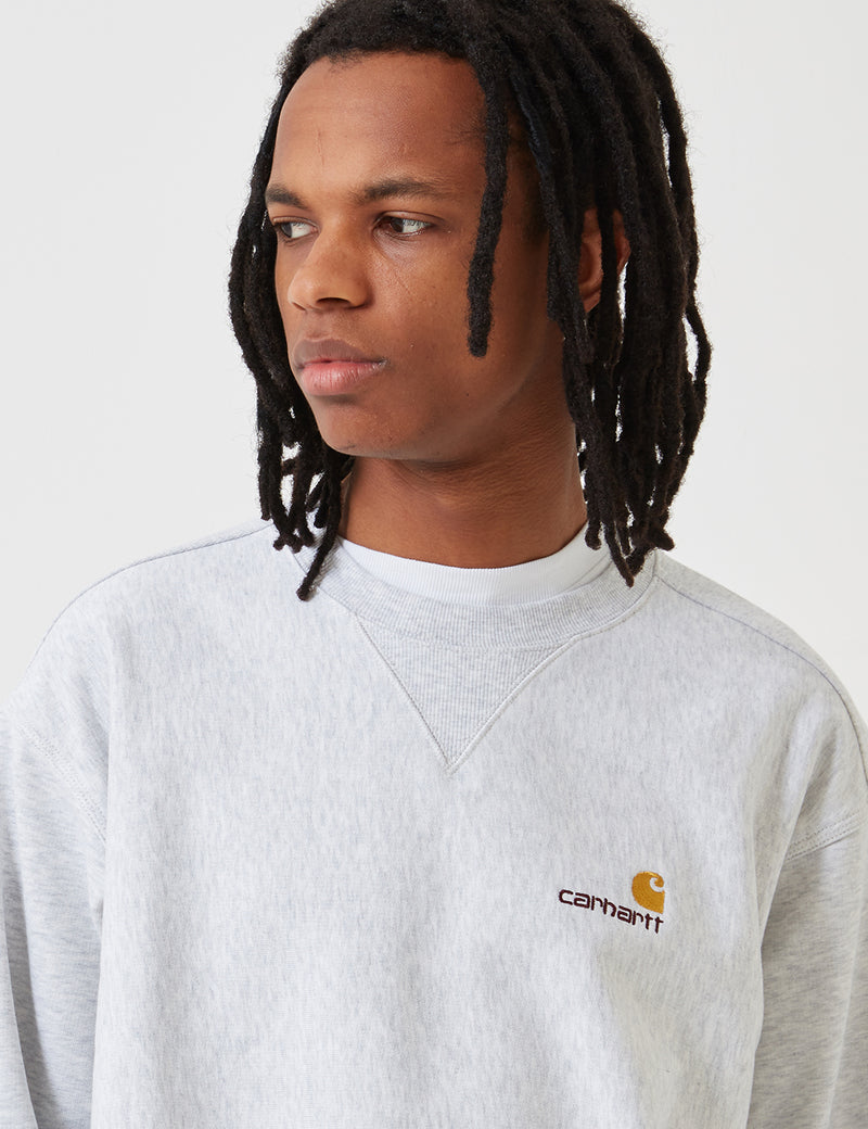 Carhartt-WIP American Script Sweatshirt - Ash Heather Grey