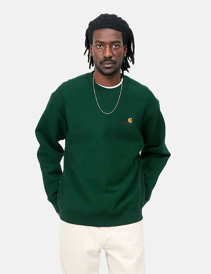 Carhartt-WIP Sweat-shirt American Script - Vert haie