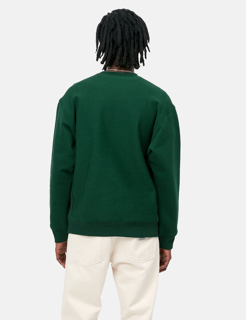 Carhartt-WIP Sweat-shirt American Script - Vert haie