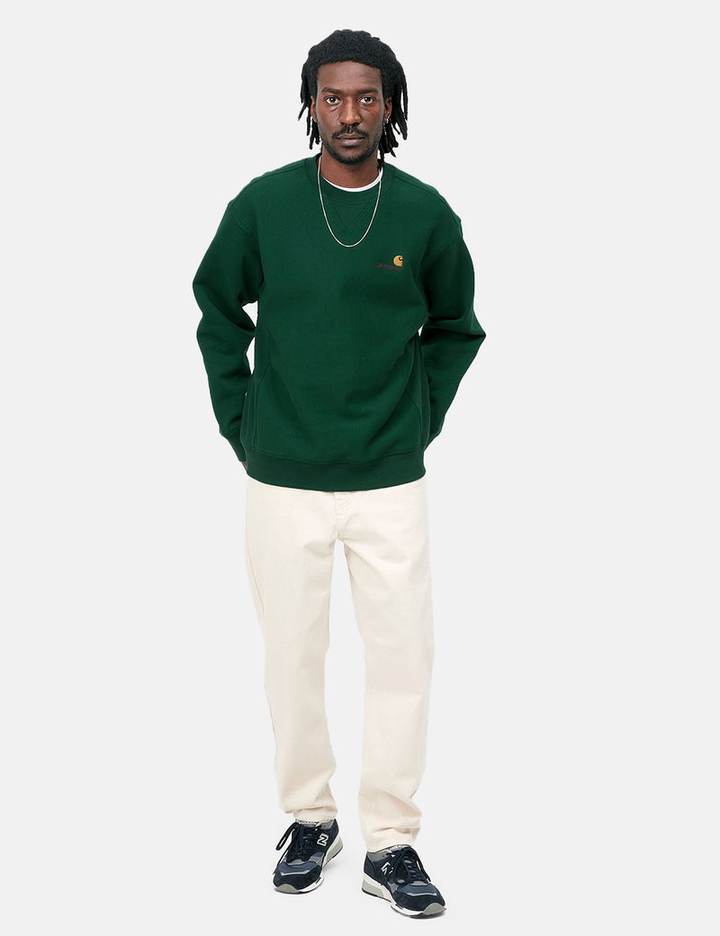 Carhartt-WIP Sweat-shirt American Script - Vert haie