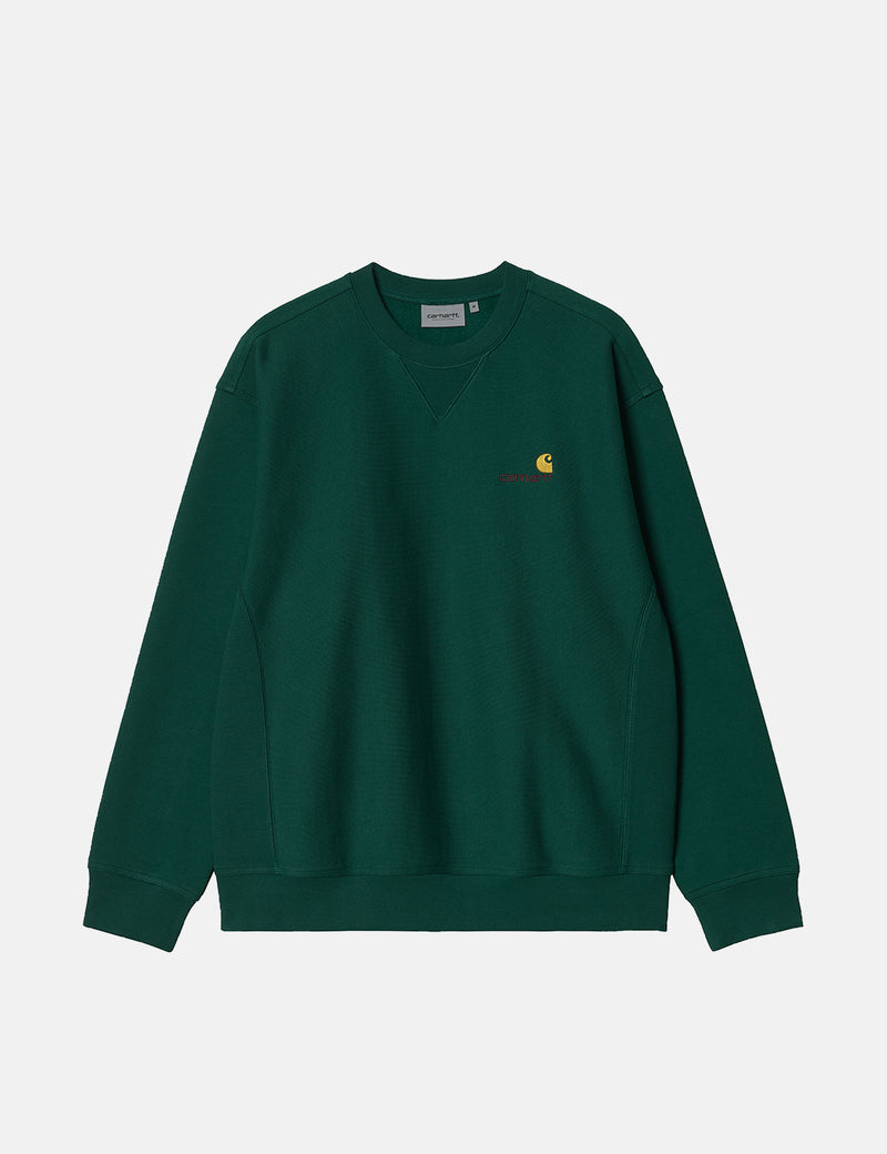Carhartt-WIP Sweat-shirt American Script - Vert haie
