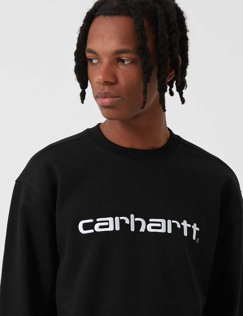 Carhartt-WIP OG 로고 스웨트 셔츠-블랙