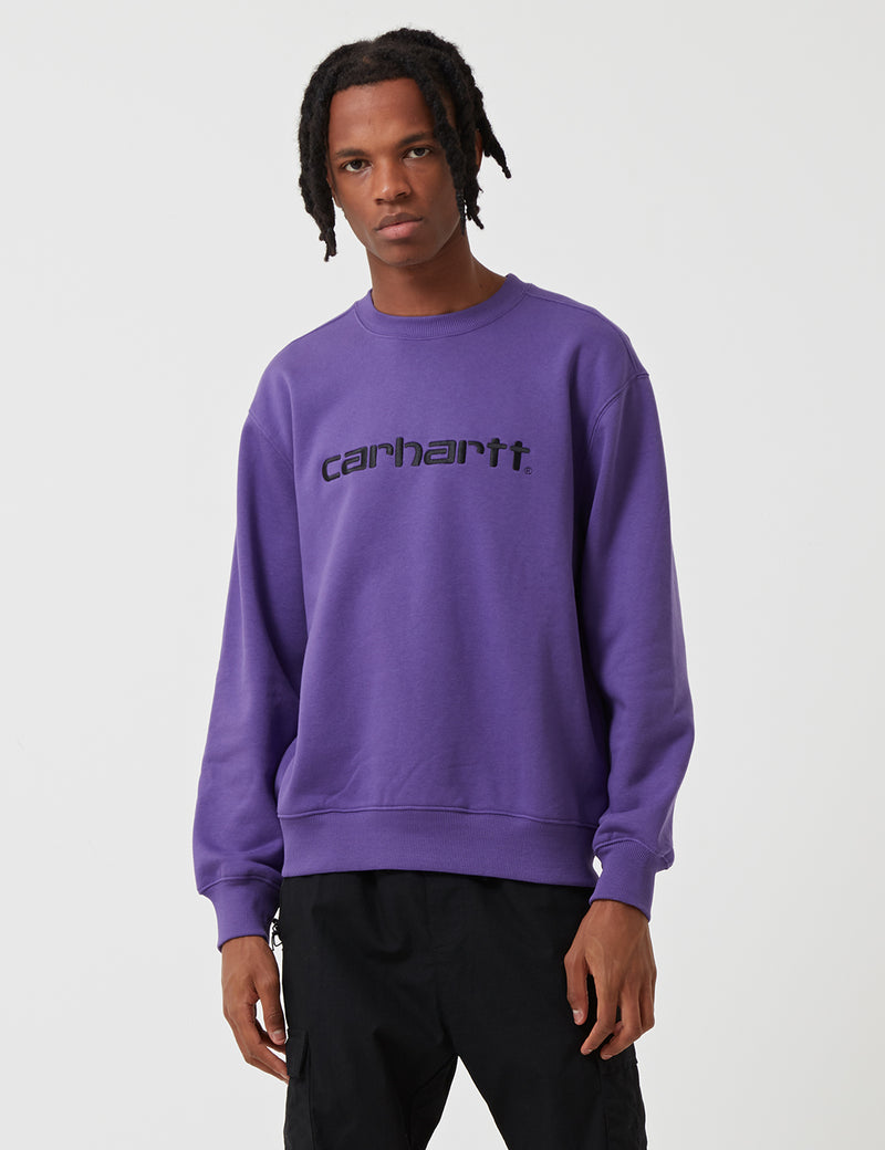 Carhartt-WIP OG Logo Sweatshirt - Frosted Viola Purple