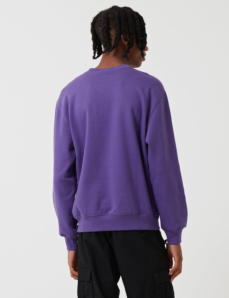 Carhartt-WIP OG 로고 스웨트 셔츠-Frosted Viola Purple