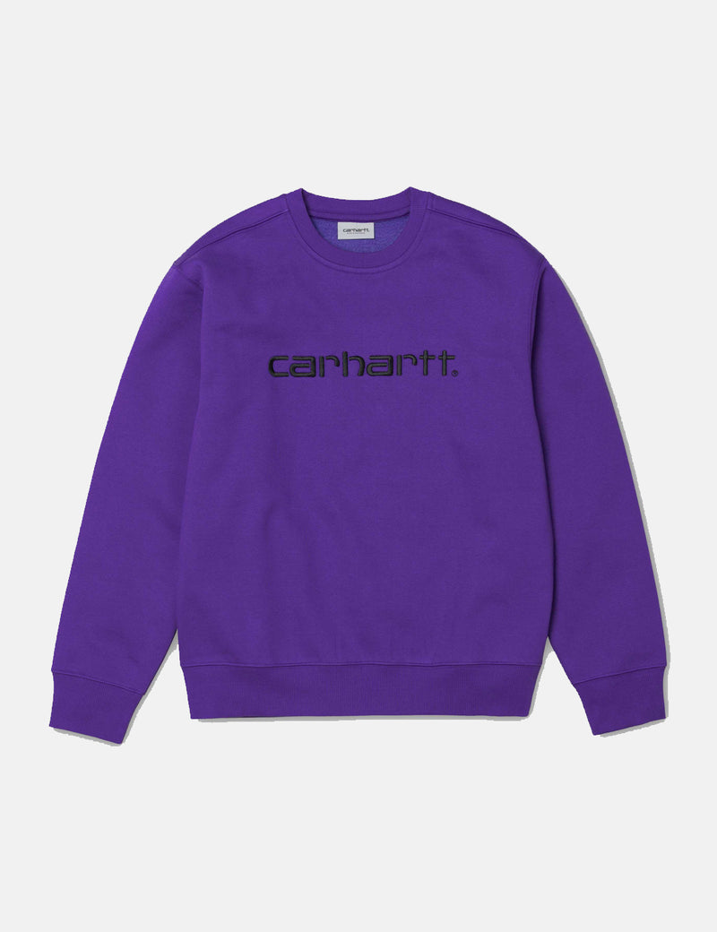 Carhartt-WIP OG 로고 스웨트 셔츠-Frosted Viola Purple