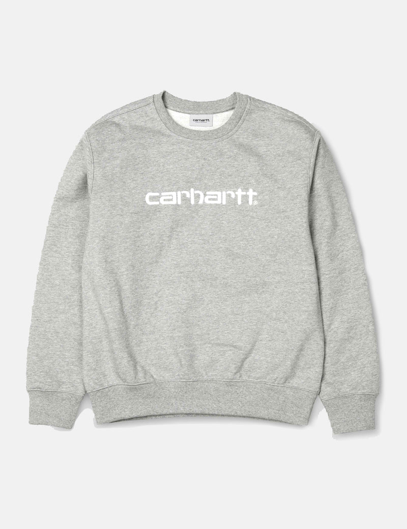 Carhartt-WIP OG 로고 스웨트 셔츠-그레이 헤더