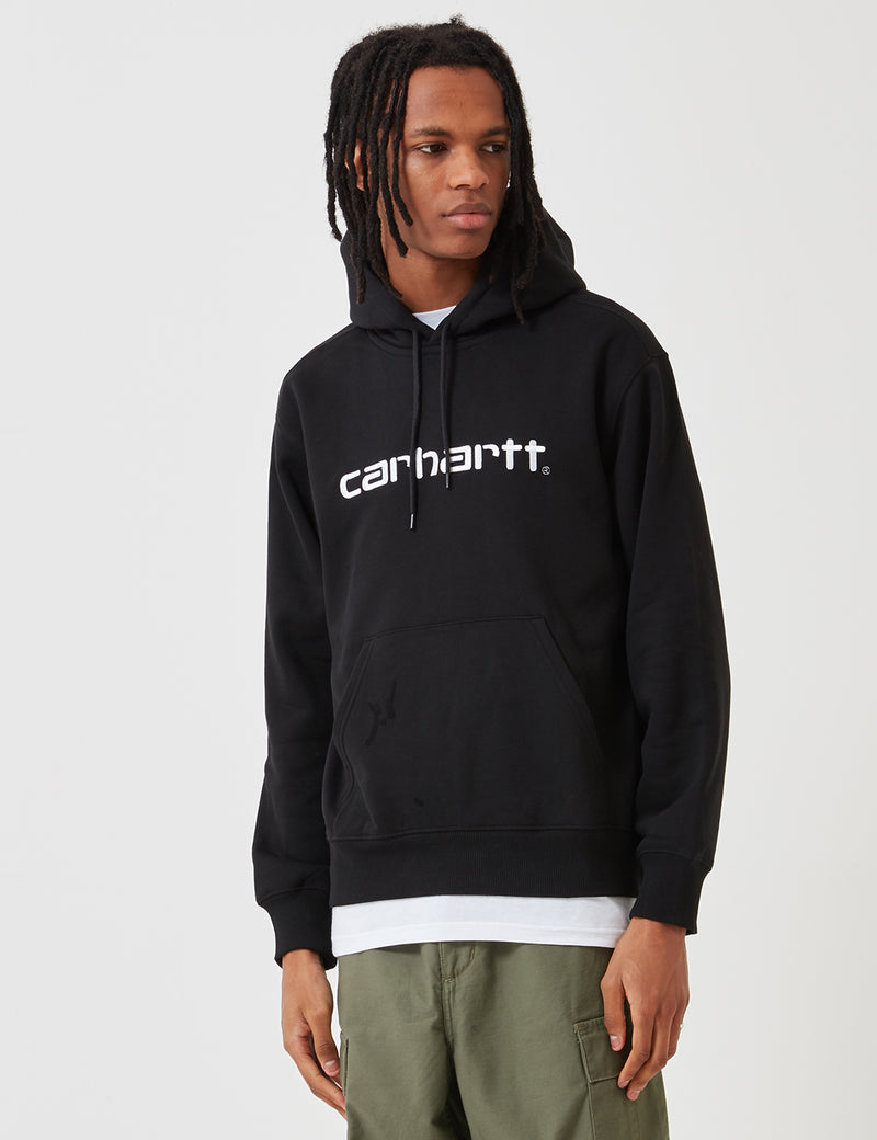 Carhartt-WIP Hooded Sweatshirt - Black/White