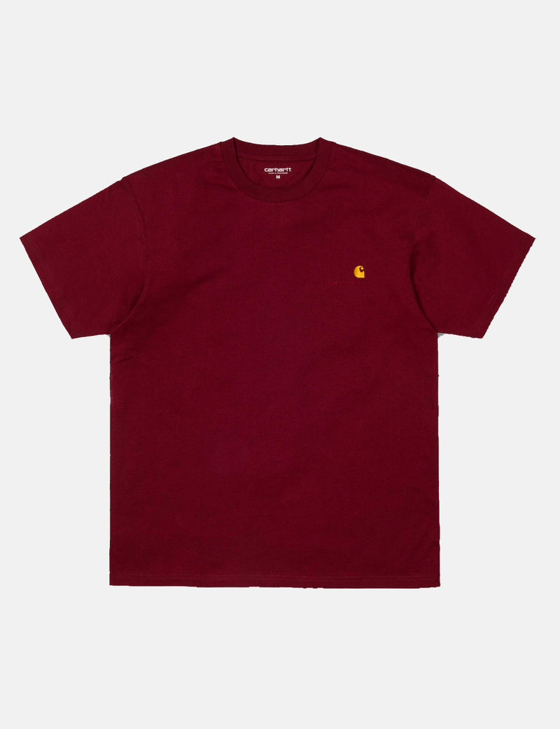 カーハート-WIPアメリカンスクリプトTシャツ-マルベリー