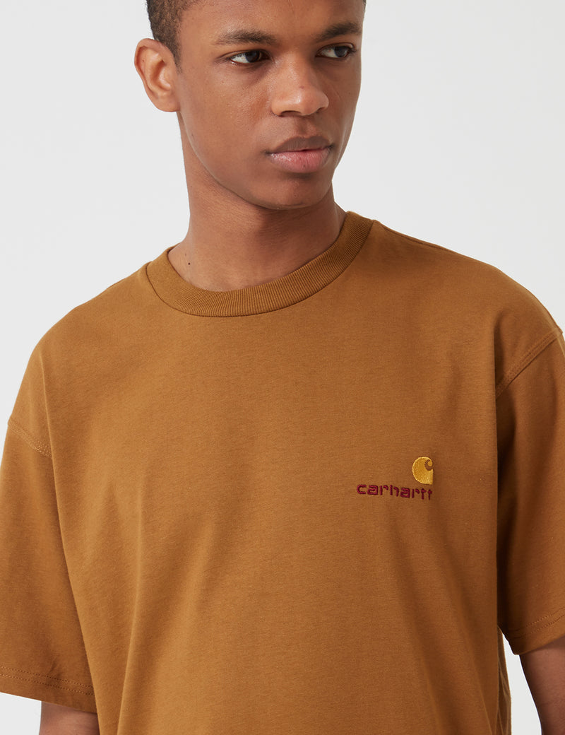 Carhartt-WIP amerikanischen Skript-T-Shirt - Hamilton Brown