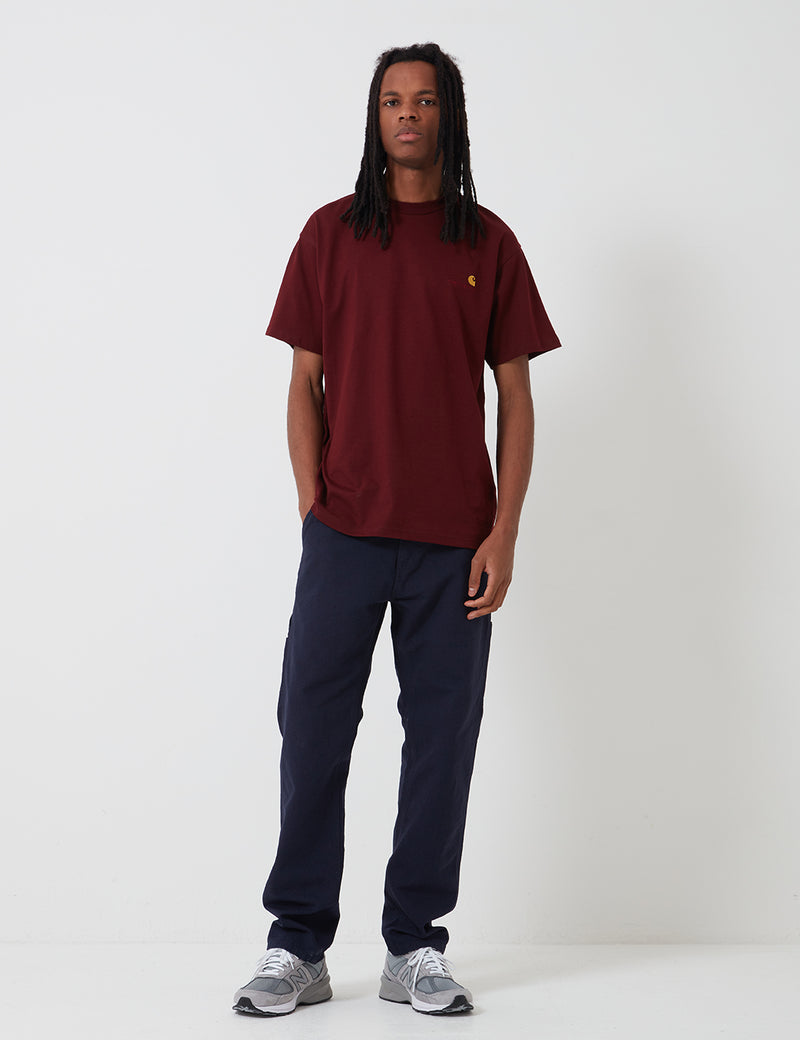 Carhartt-WIP American Script T-Shirt - Bordeaux
