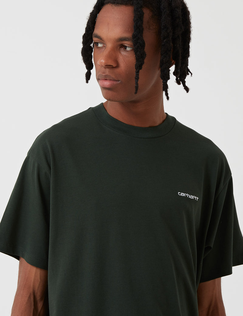 Carhartt-WIP Script Embroibery T-Shirt - Loden Green