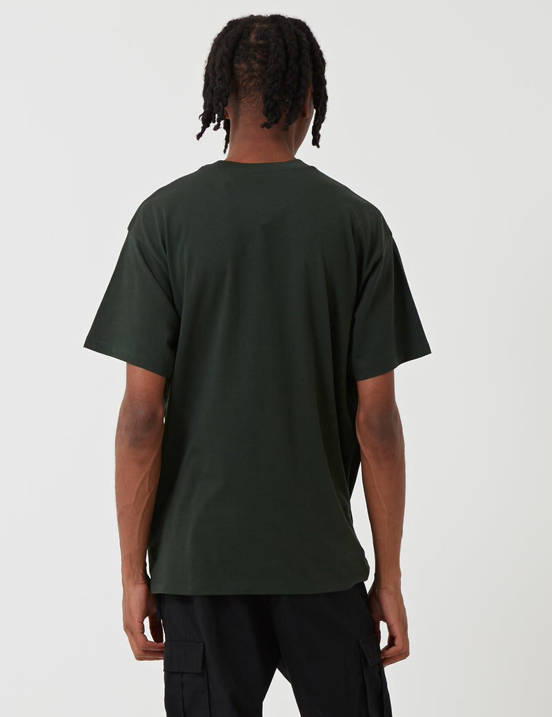 カーハート-WIPスクリプト刺繍Tシャツ-ローデングリーン