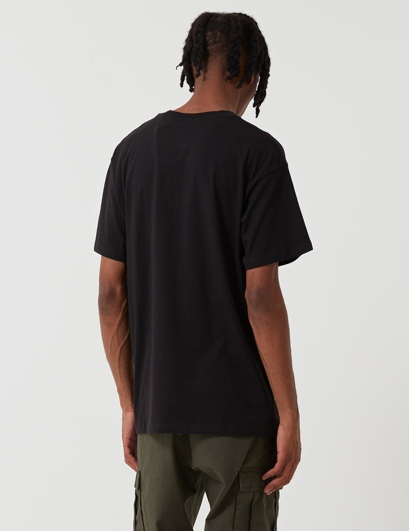 Carhartt-WIP 스크립트 자수 티셔츠-블랙