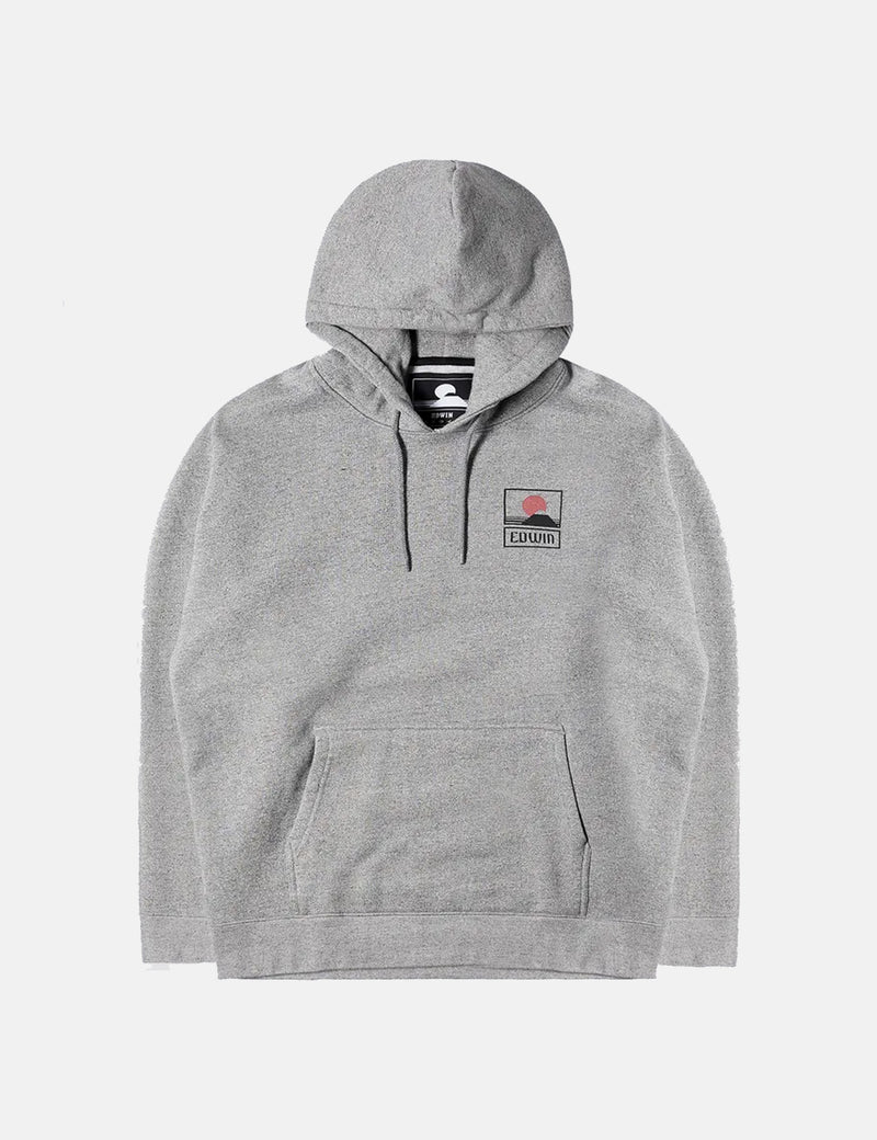 Edwin Sunset on MT Fuji Hoodie - Mouliné Grey