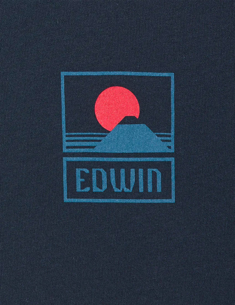 Edwin Sunset On Mt. Fuji T-Shirt - Navy Blazer