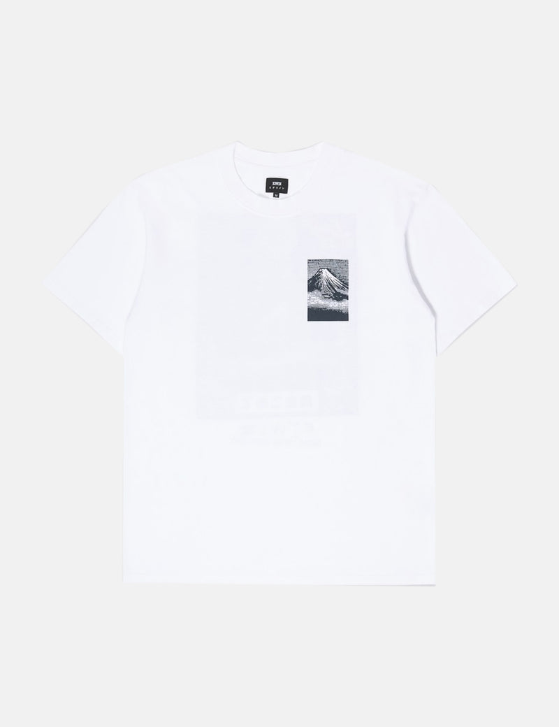 エドウィン山から富士Tシャツ-ホワイト