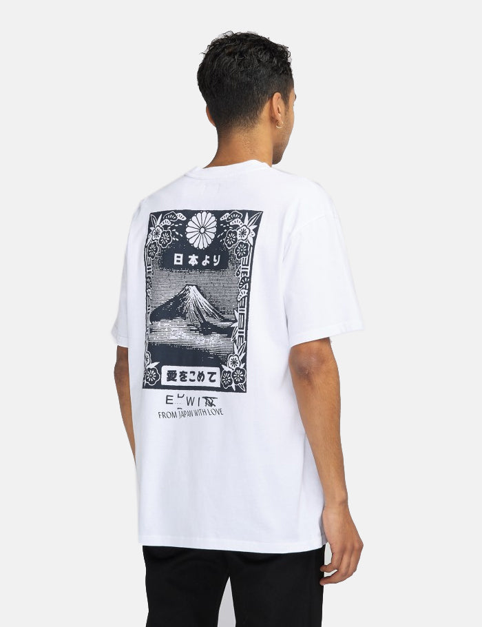 エドウィン山から富士Tシャツ-ホワイト