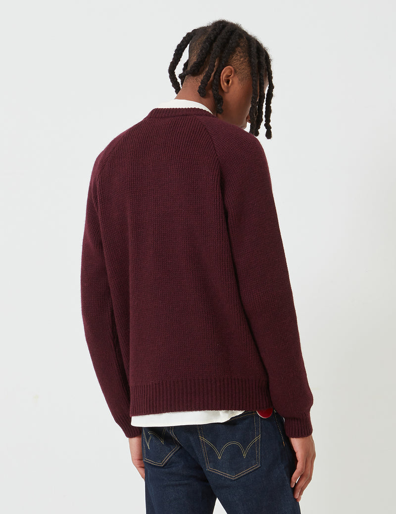 Edwin Big Knit Jumper - Ruby Wine Red