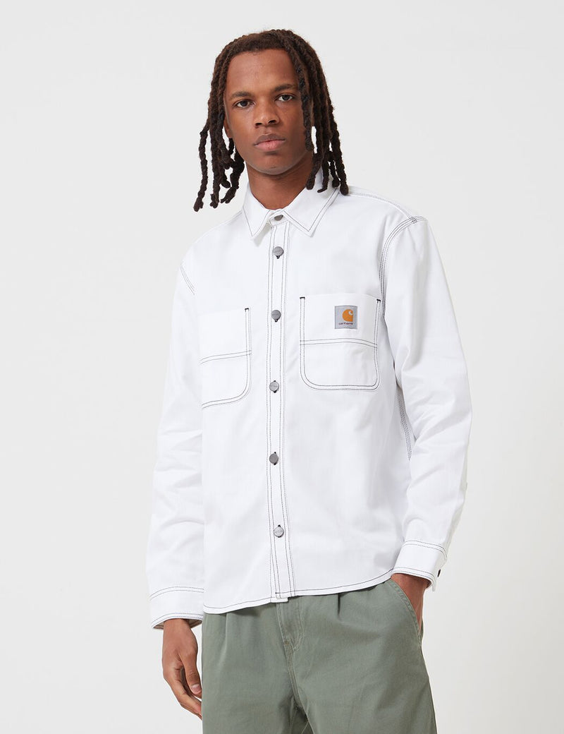 Carhartt-WIP 초크 셔츠 재킷 (Regular Fit)-White Rigid