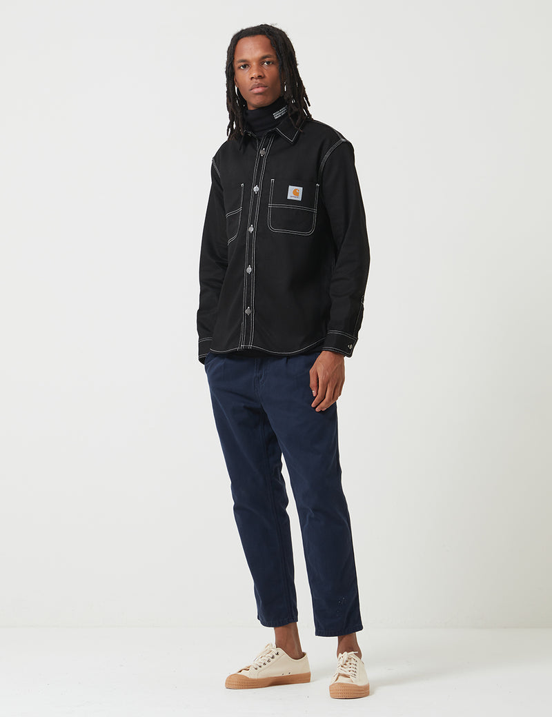 Carhartt-WIP 초크 셔츠 재킷 (Regular Fit)-Black Rigid