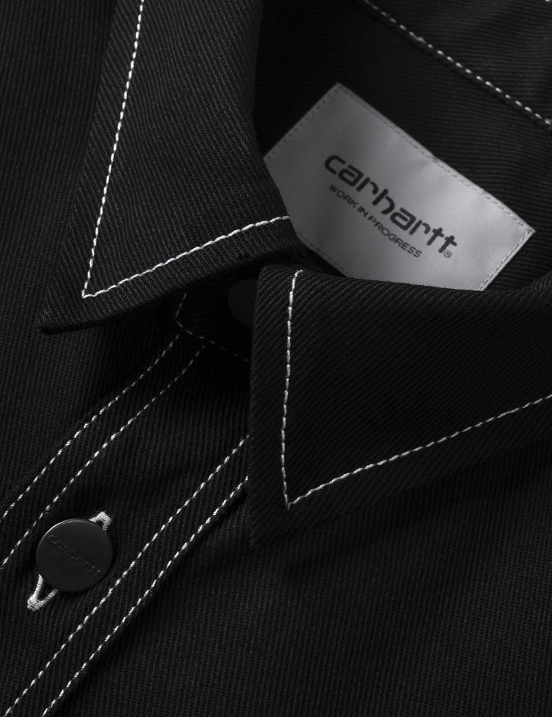 カーハート-WIPチョークシャツジャケット（レギュラーフィット）-ブラックリジッド