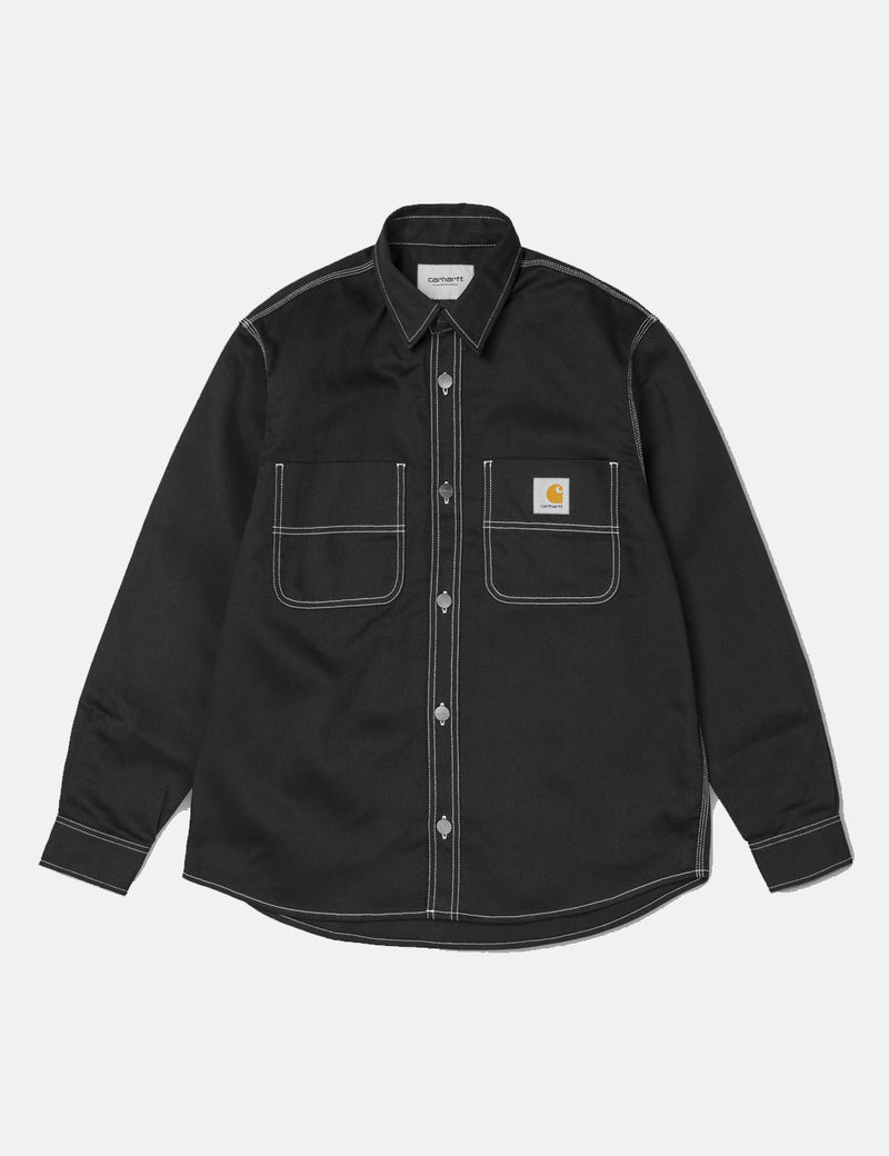 カーハート-WIPチョークシャツジャケット（レギュラーフィット）-ブラックリジッド