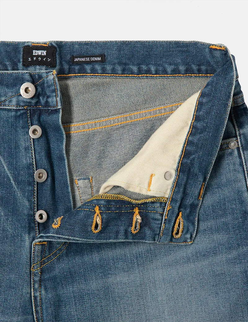 Edwin ED-80 Slim Tapered Jeans (Yoshiko Left Hand Denim, 12-6oz) - Blue Ariki Wash