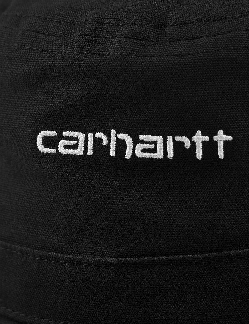 Carhartt-WIPスクリプトバケットハット-ブラック/ホワイト