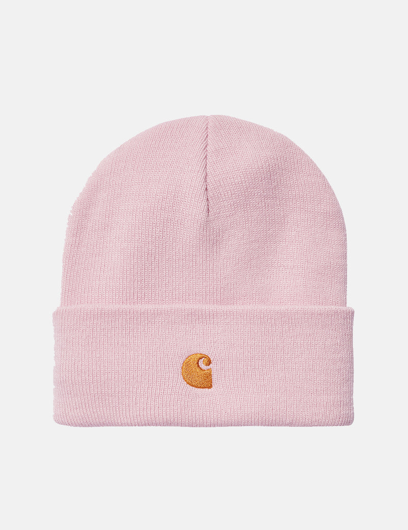 Carhartt-WIPチェイスビーニーハット-ペールクォーツ/ゴールド