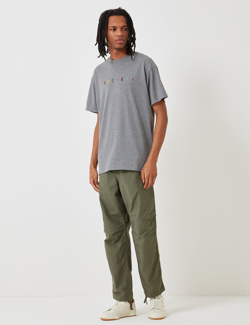 Carhartt-WIP Horizontal T-Shirt - Dark Grey Heather