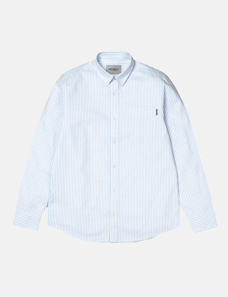 Carhartt-WIP Karev Stripe Shirt - Bleach Blue