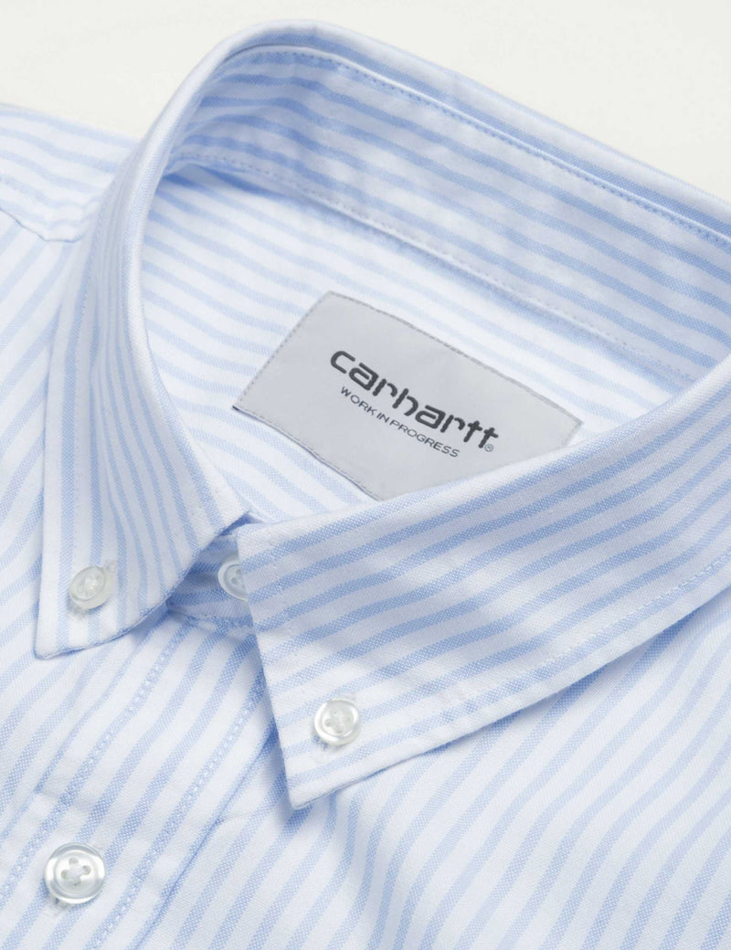 Carhartt-WIP Karev Stripe Shirt - Bleach Blue