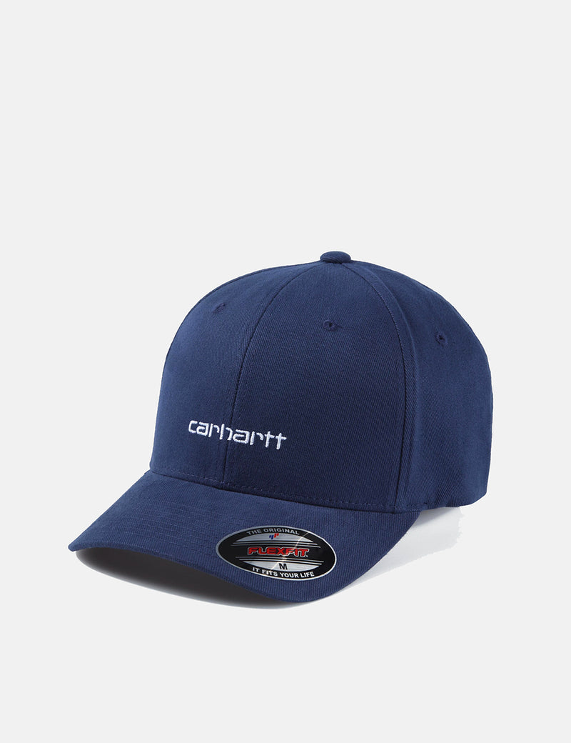 Carhartt-WIP 스크립트 캡 (브러시 드 트윌)-다크 네이비 블루