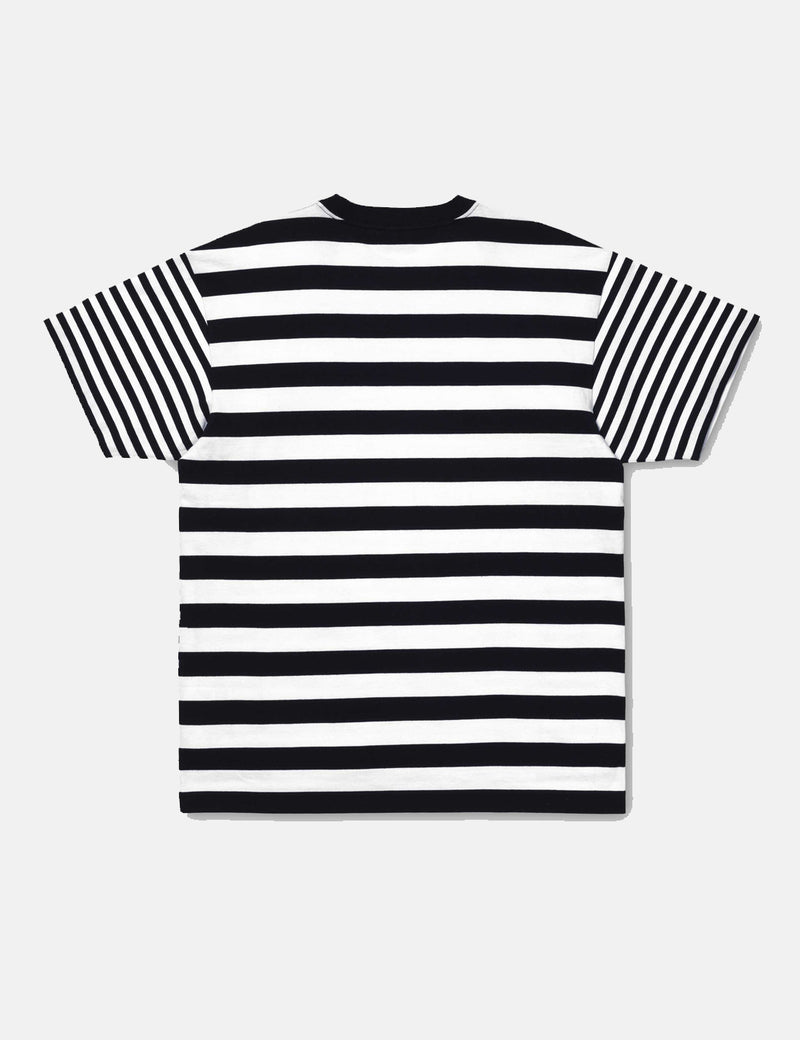 カーハート-WIPバークレーポケットストライプTシャツ-ダークネイビーブルー/ホワイト