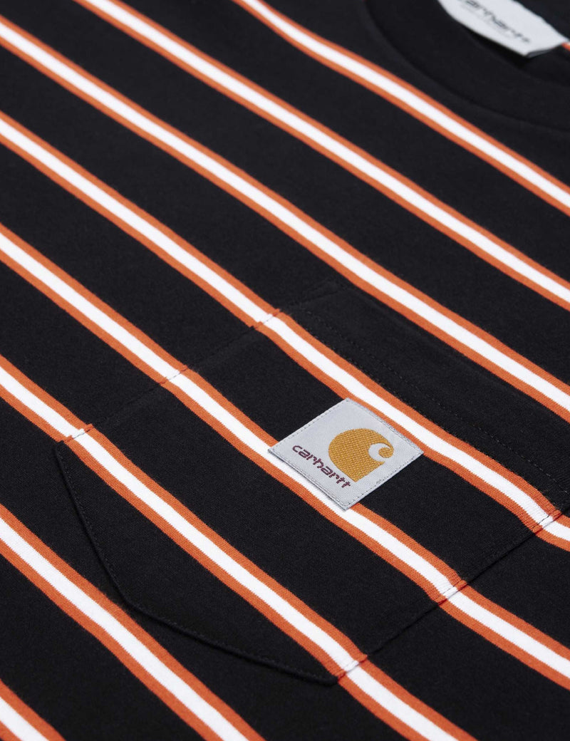 Carhartt-WIP Houston Pocket T-Shirt (Loose Fit) - Houston Stripe Black