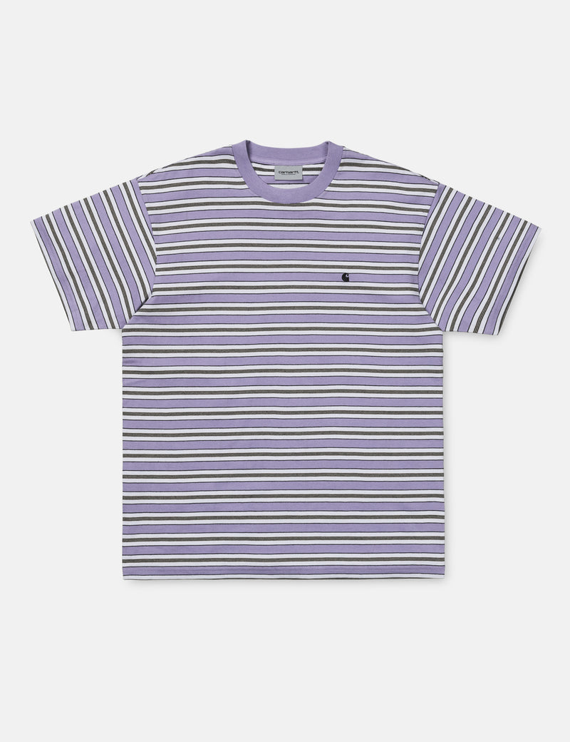 T-Shirt à Rayures Huron Carhartt-WIP - Soft Lavender