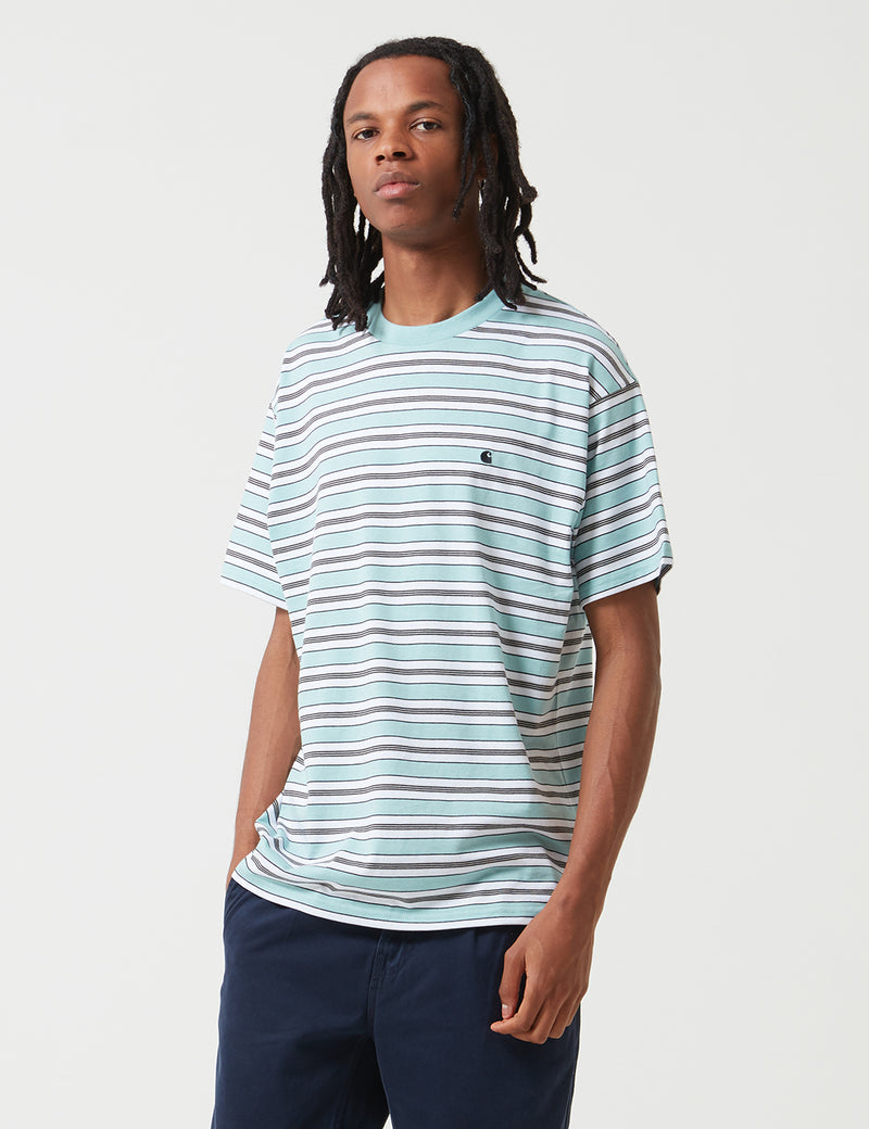 Carhartt-WIP Huron Stripe T-Shirt - Soft Aloe