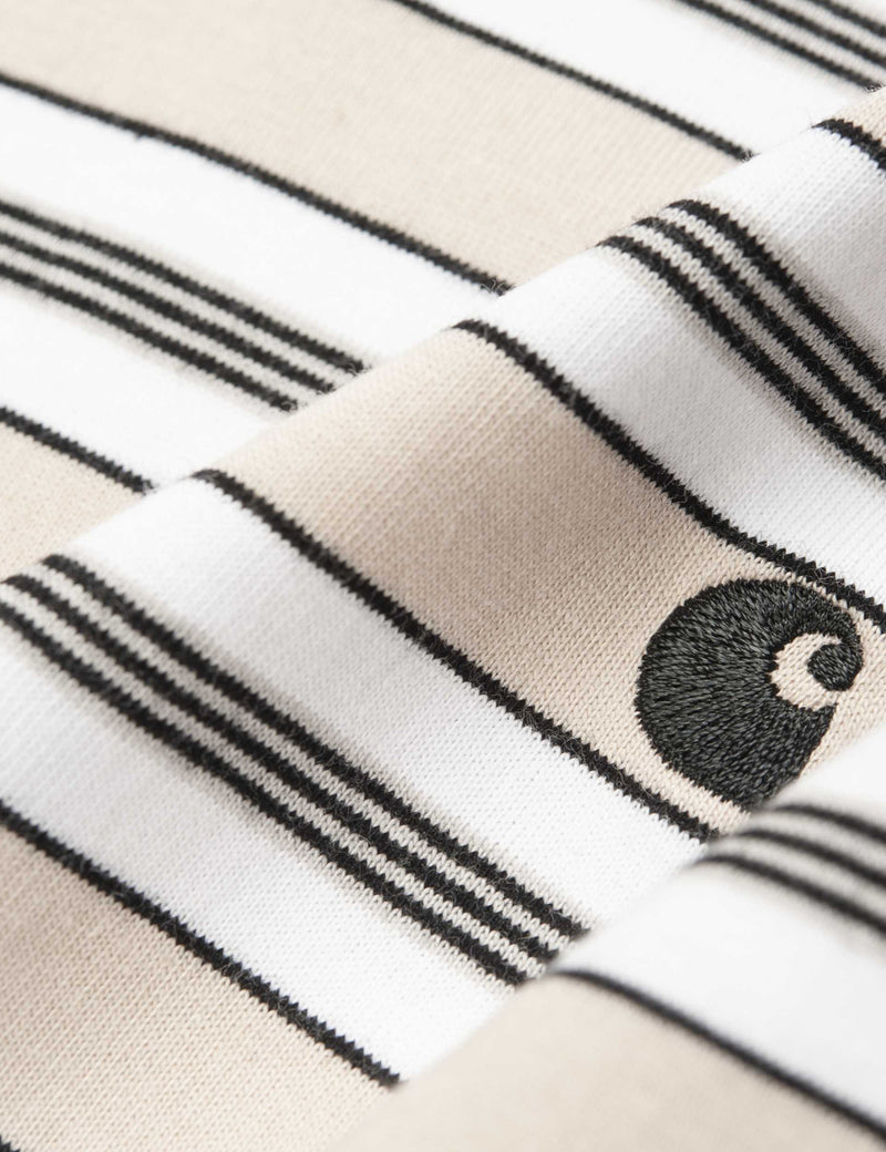 Carhartt-WIP Huron Stripe T-Shirt - Boulder Beige/Black