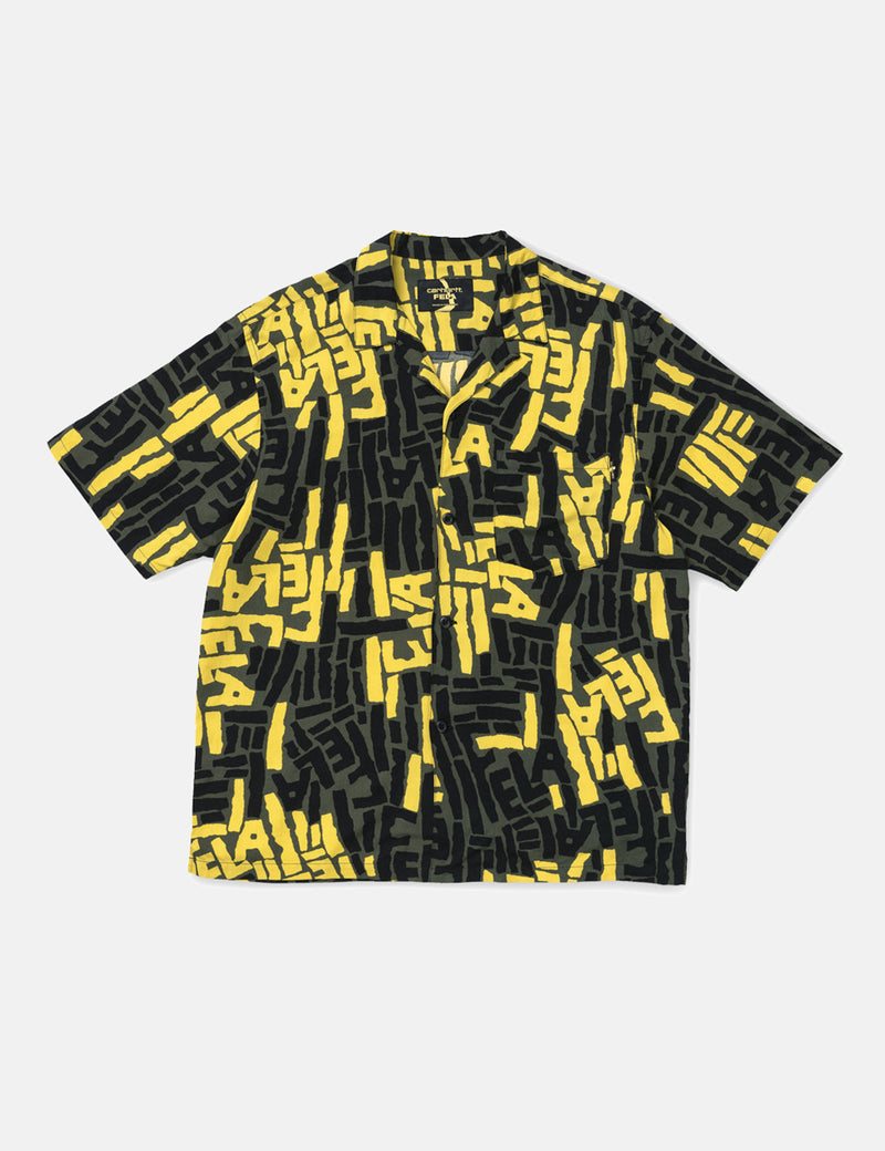Carhartt-WIP x Fela Kuti Viscose Shirt - Fela Kuti Print Rover Green