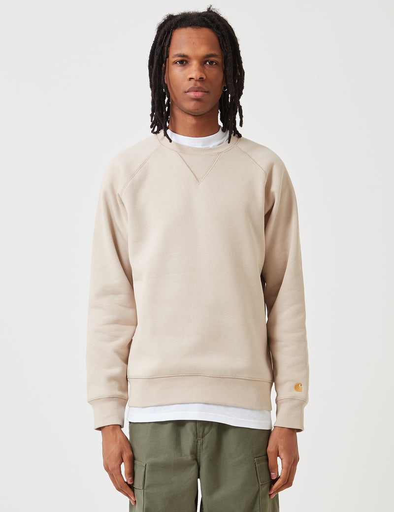 Carhartt Chase Sweatshirt Boulder Beige URBAN EXCESS